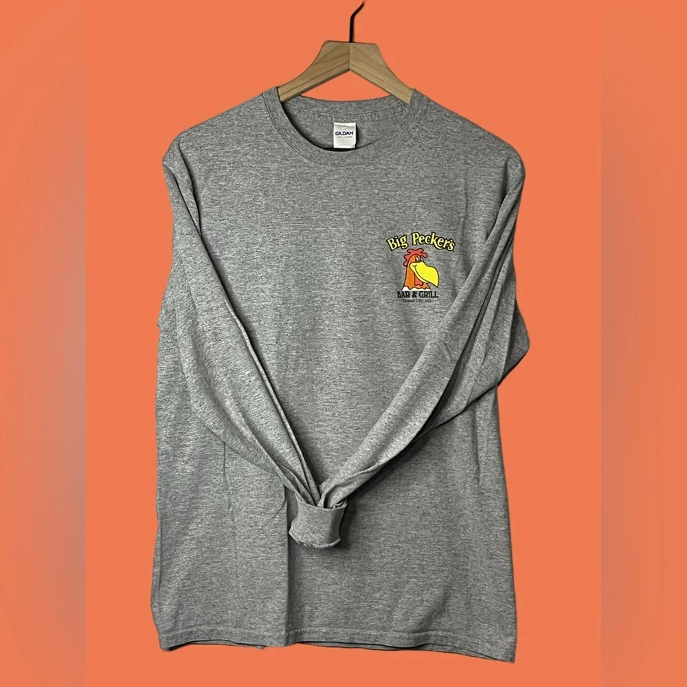 Gildan Heather Gray Graphic Long Sleeve T-Shirt - Picture 3 of 11